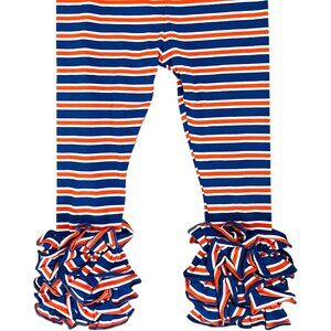 University Florida Gators 18m Girl Blue Orange Pom Pom Ruffle Leggings Sew Sassy